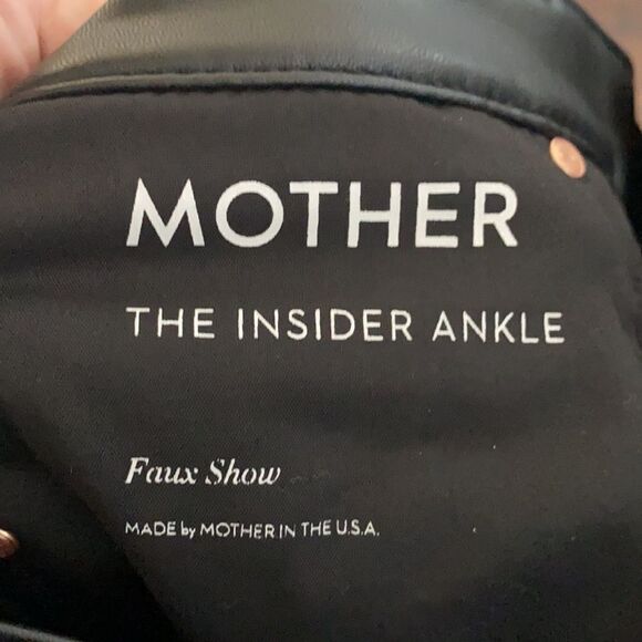 Mother The Insider Ankle Black Faux Leather Cropped Pants Modern NWT - Picture 14 of 16